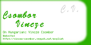csombor vincze business card